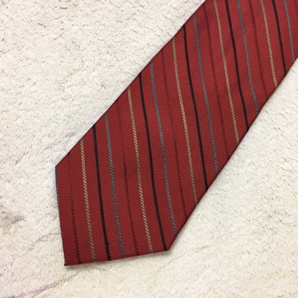 Italianissimo red stripes tie 100% silk